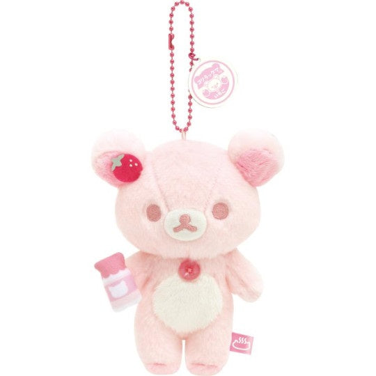 Rilakkuma Plush Keychain - Cat Public Bathhouse - Pink Korilakkuma