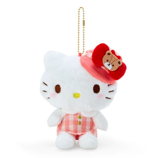 Sanrio Keychain Plush Gingham Casquette - Hello Kitty