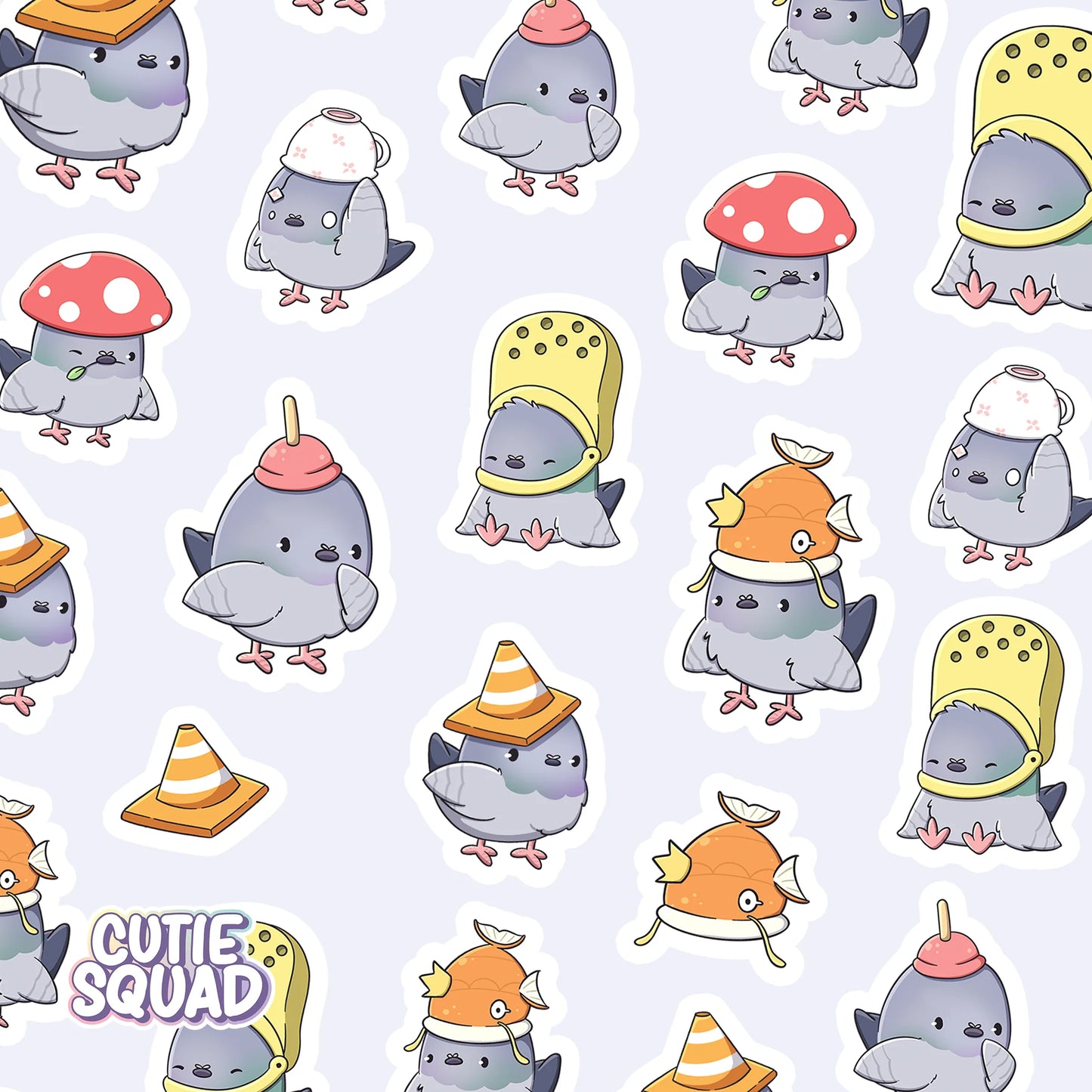 Stickervel - Pigeons with hats - CutieSquad