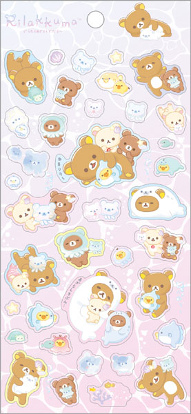 Stickervel Holographic - Rilakkuma Ocean Relax Mood - Pink