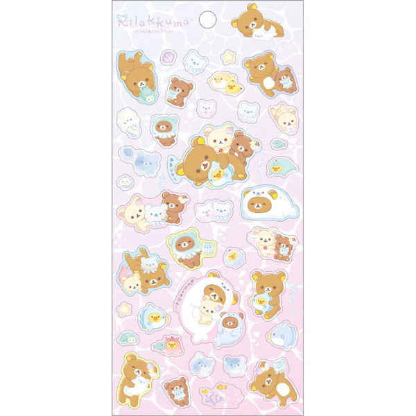 Stickervel Holographic - Rilakkuma Ocean Relax Mood - Pink