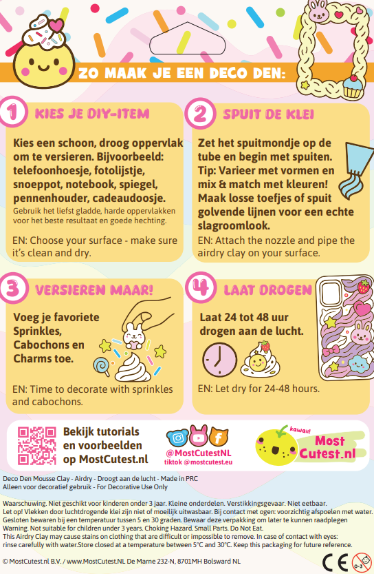 DIY Deco Den Luchtdrogende Klei - 3 x 30 gram - Kies je set