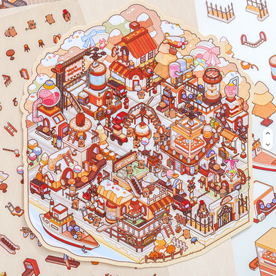BYO Kawaii Sticker World - XL Capibara World - DIY Sticker Scene Set