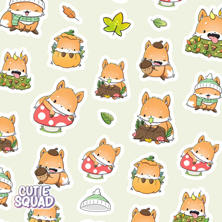 Stickervel - Foxes In Fall - CutieSquad