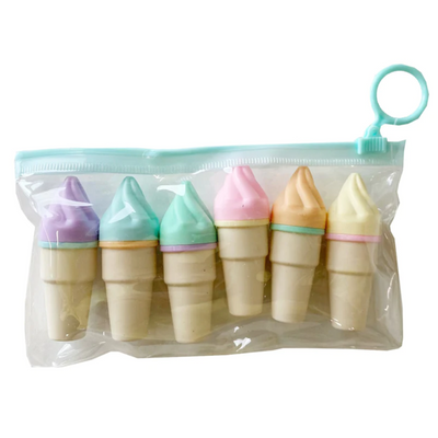 Icecream Cone minimarkers - 6 stuks