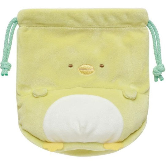 San-X Round Belly Drawstring Bag -  Sumikko Gurashi - Pengin