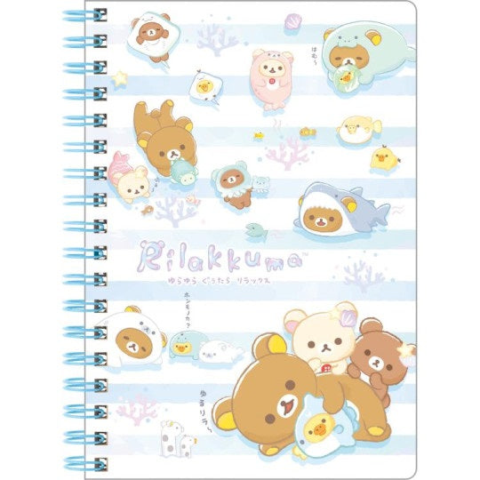 Rilakkuma Notebook B6 met Ringband - Ocean Relax Mood - Blue