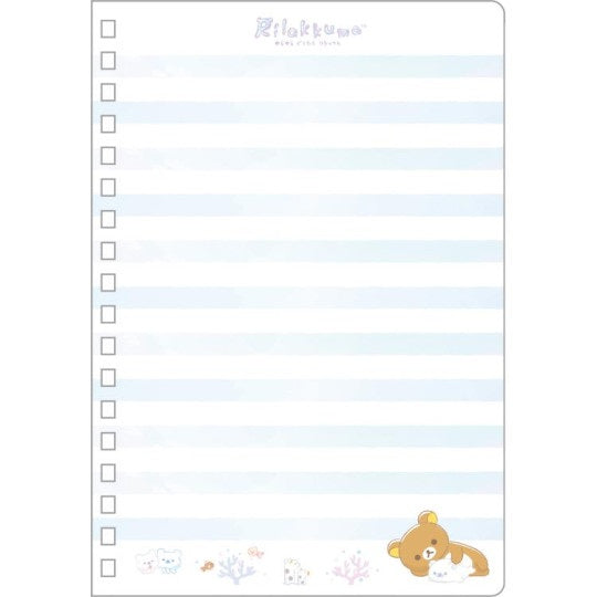 Rilakkuma Notebook B6 met Ringband - Ocean Relax Mood - Blue