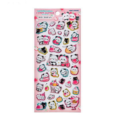 Puffy Glitter Stickervel - Mochi Panda
