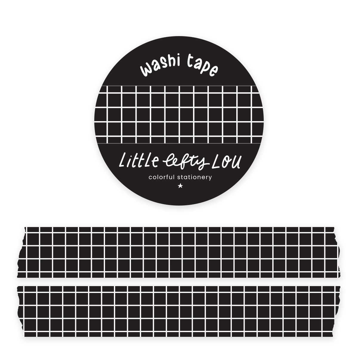 Washi Tape - Black Grid