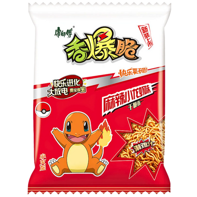 Crispy Pokémon Noodles Snack - Spicy Crayfish Flavor (Charmander) - THT 13-6-2024