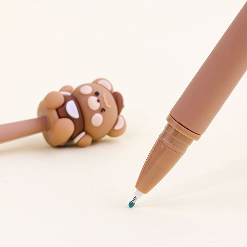 Wobbly Silicone Gel Pen - Coffee Bear