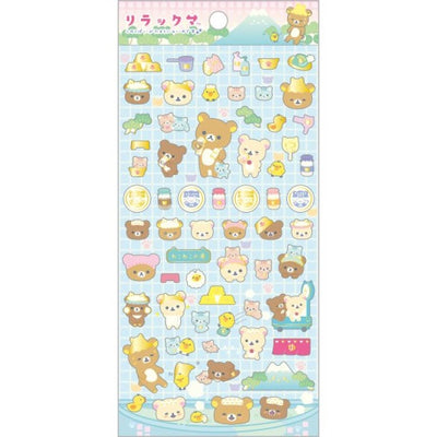 Stickervel Gold Accent - Rilakkuma Cat Public Bathhouse - Blue