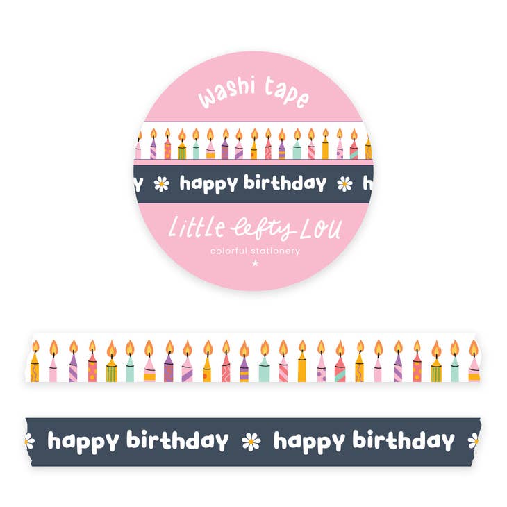 Set van 2 smalle washi tapes - Happy birthday