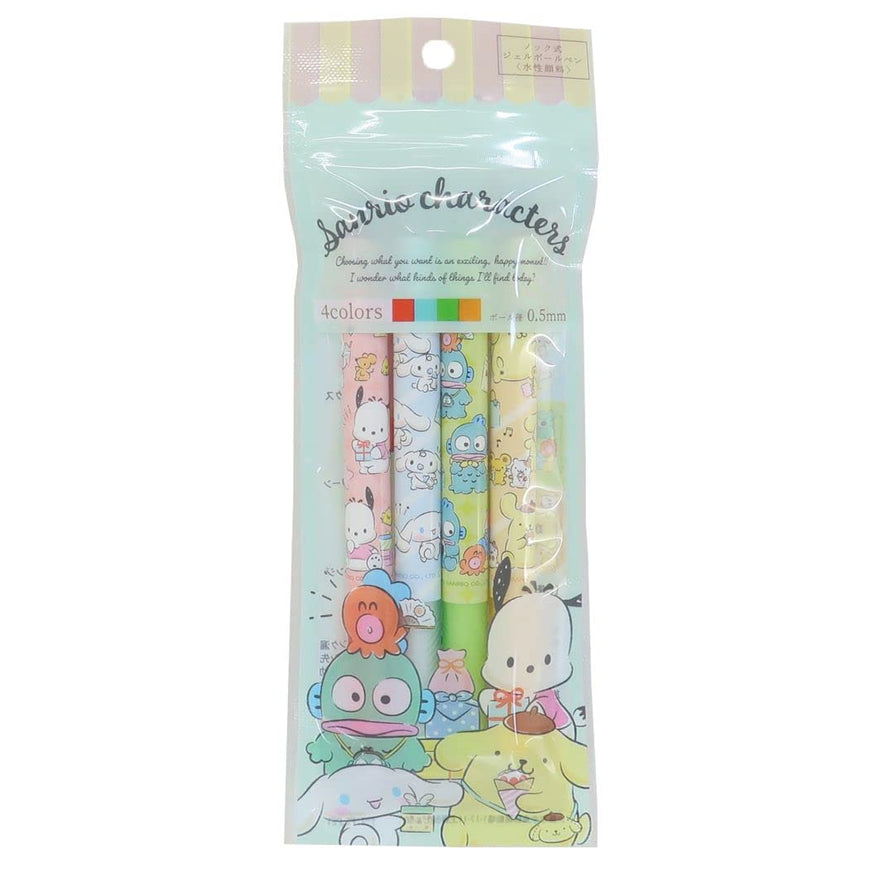 Sanrio Characters Gelpen Set - 4 pcs/colours - Groen thema