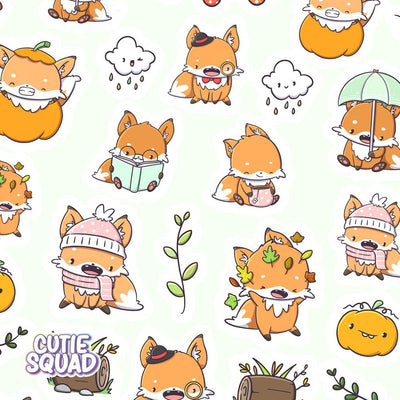 Stickervel - Foxes In Fall - CutieSquad
