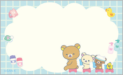 Mini Briefpapierset - Rilakkuma Cat Public Bathhouse - Blue