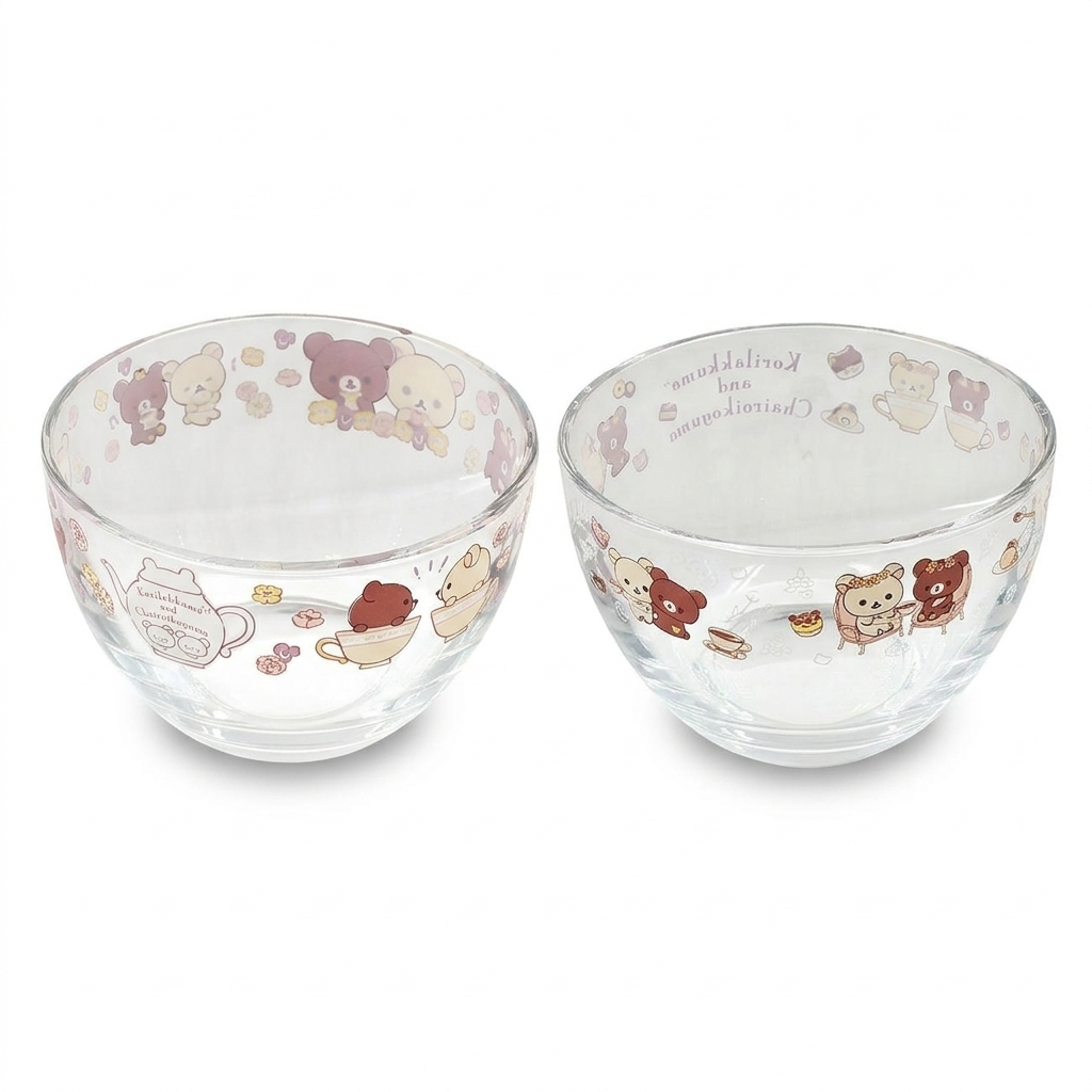 San-X Rilakkuma Flower Tea Time - Small Glass Bowl - Kies je design