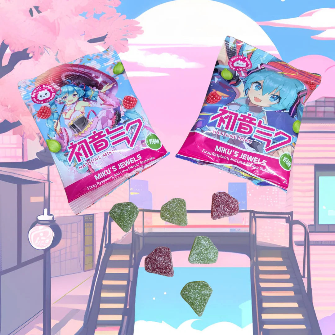 Hatsune Miku Vegan Gummies - Jewels Raspberry and Lime