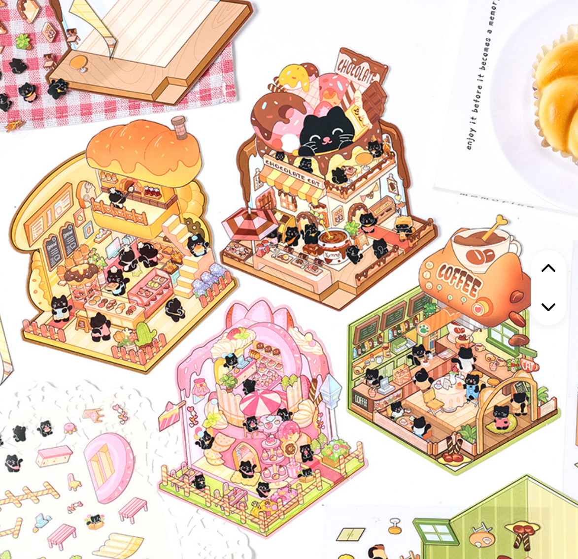 BYO Kawaii Sticker World - Black Cat Series (Pick One) - DIY Sticker Scene Set