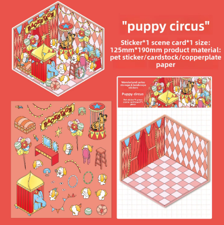 BYO Kawaii Sticker World - Rainbow Colors (Pick One) - DIY Sticker Scene Set