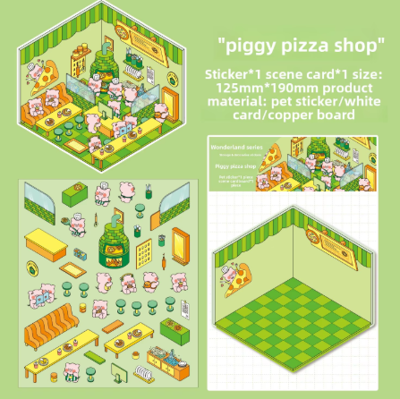 BYO Kawaii Sticker World - Rainbow Colors (Pick One) - DIY Sticker Scene Set