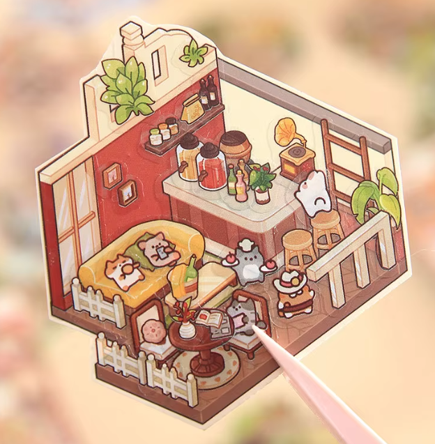 BYO Kawaii Sticker World - Mini Book (7 x 10 cm) (Pick One) - DIY Sticker Scene Set