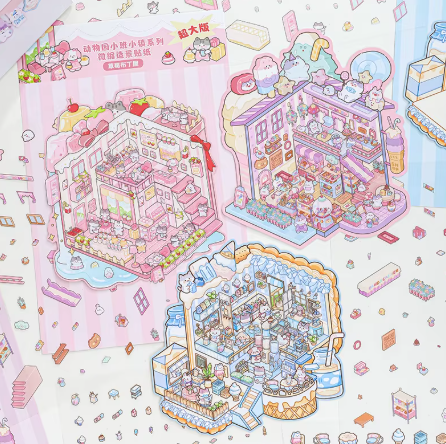 BYO Kawaii Sticker World - XL Pretty Pastels - DIY Sticker Scene Set