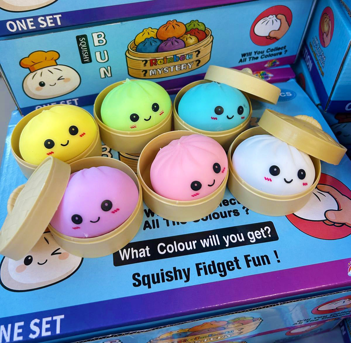 Mini 5,5 cm Coloured Squishy Dumpling V2 - 1x Surprise kleur Squeezy
