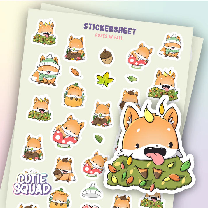 Stickervel - Foxes In Fall - CutieSquad