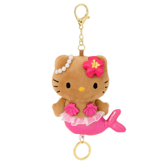 Sanrio Plush Key Holder Keychain - Hello Kitty Glitter Mermaid - Pink