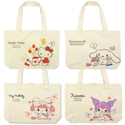 Sanrio Canvas Tote Bag - Pick a character - Hello Kitty / Cinnamoroll / Kuromi / My Melody
