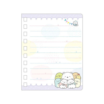 Memoblok Klein met Ringband - Sumikko Gurashi Shirokuma´s Hometown Theme - Paars