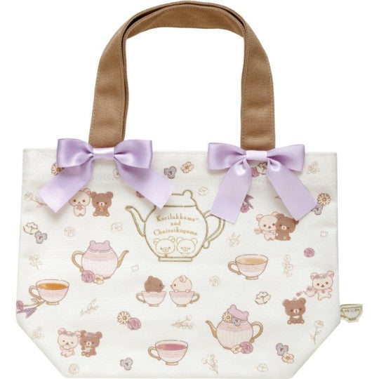 Tote Bag with Bow - San-X Rilakkuma - Flower Tea Time