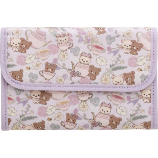 Portemonnee / Card Case - San-X Rilakkuma - Flower Tea Time