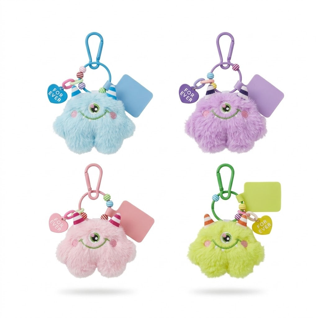 Plushie Fluffy Monster Keychain - Kies je kleur