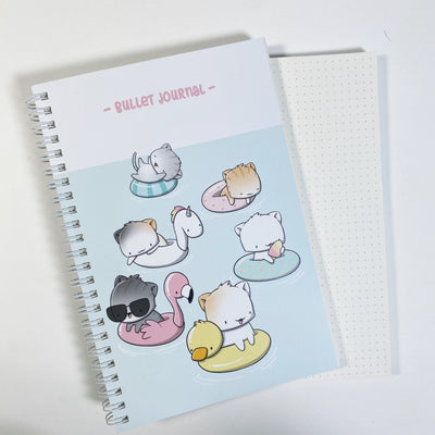 Bullet Journal A5 - Poolfloat Cats - Cutiesquad