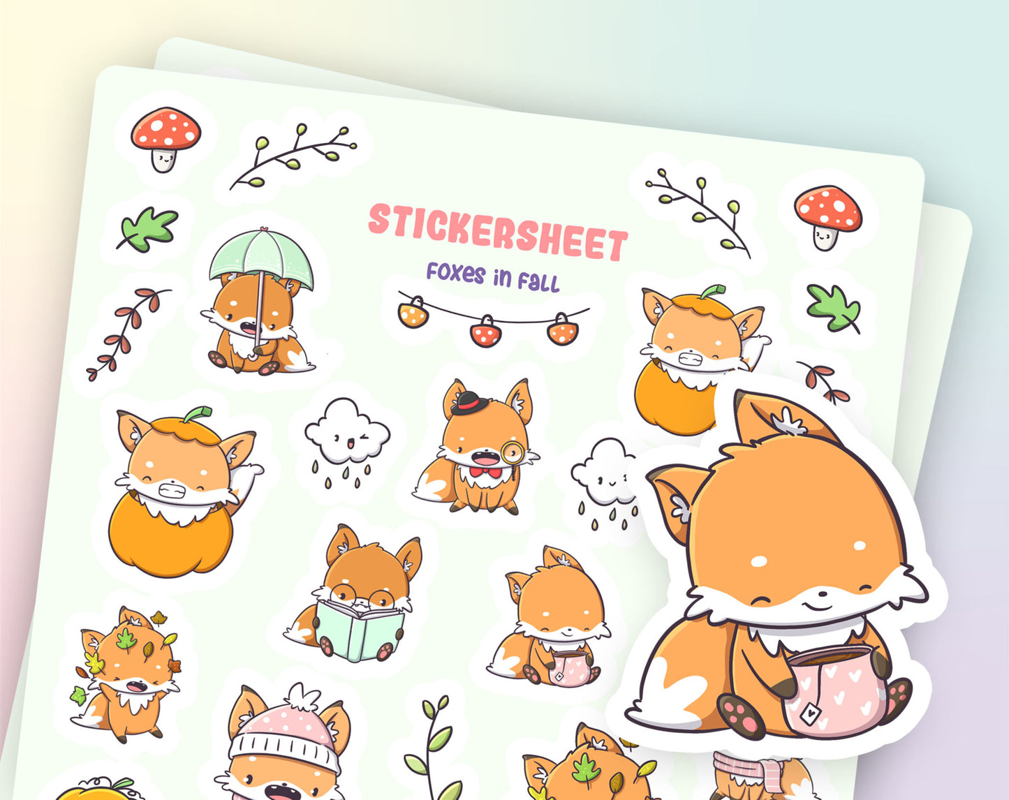 Stickervel - Foxes In Fall - CutieSquad