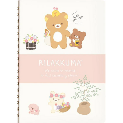 Notebook met ringband San-X Rilakkuma Marché Pink