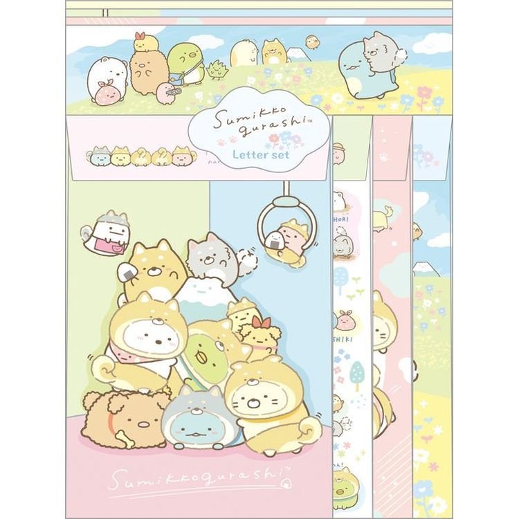 Briefpapierset San-X Sumikkogurashi Shiba Dog Theme - Family