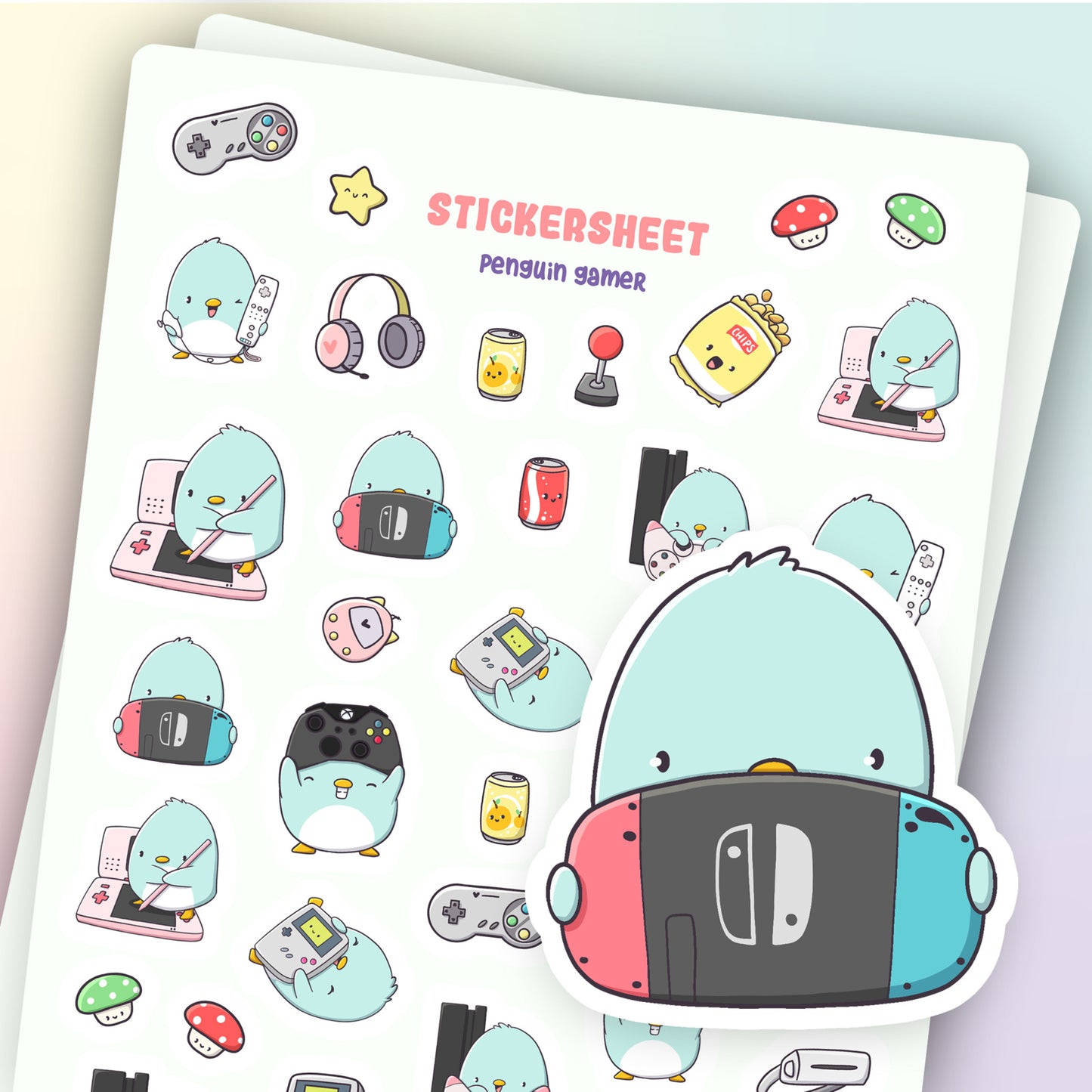 Stickervel - Penguin Gamer - CutieSquad