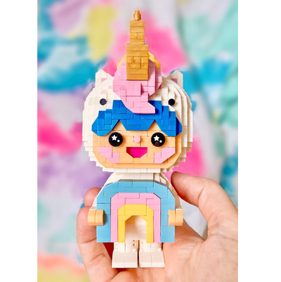Momiji Mini Bricks - Build your own Momiji Doll - Rainbow Unicorn